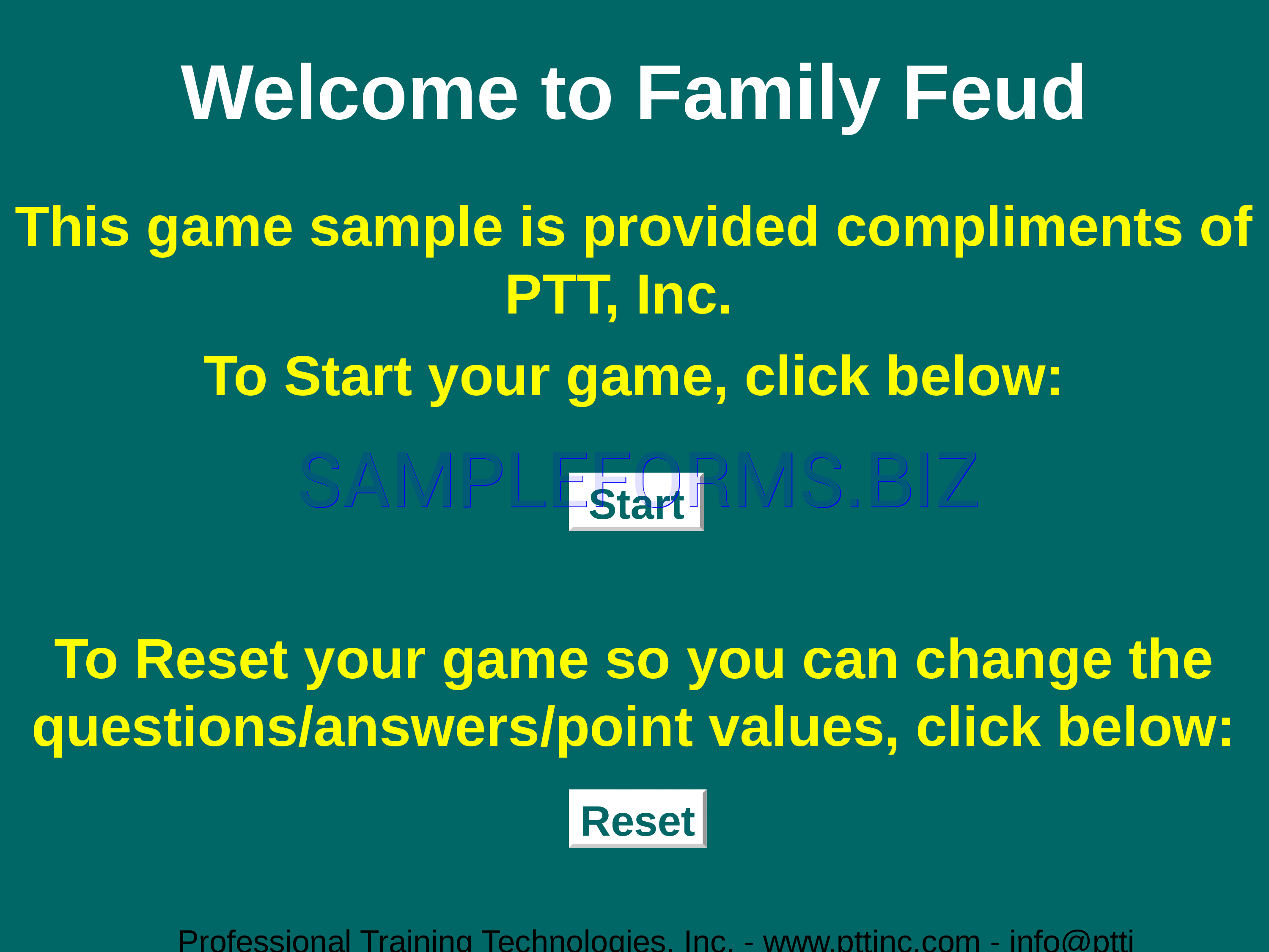 Preview free downloadable Family Feud Powerpoint Template 2 in PDF (page 1)